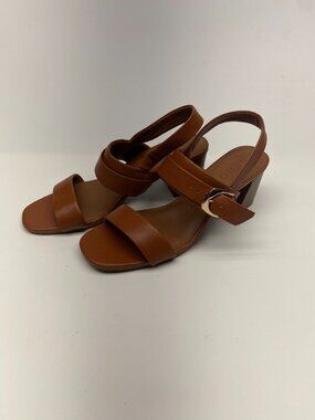 Aerosoles Women's Ellazia Ginger Bread Buckle Strap Sandal Heels Sz 10.5